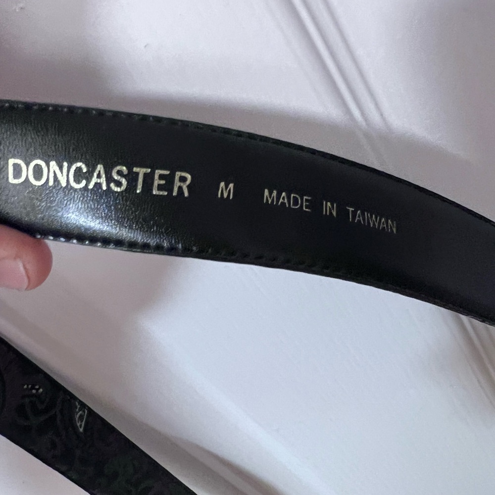 Doncaster Classic Black Paisley Belt with gold buckle - Women’s Med